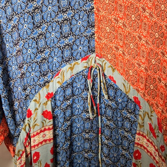 Zara Size M Ruby Dress Multicolored Printed Midi Dress V-Neck Lined Bohemian - Picture 5 of 15